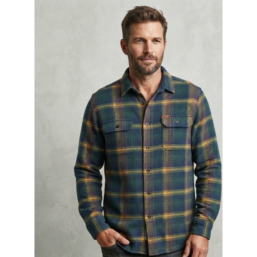 Orvis Plaid Flannel Rugged‎ Outdoor Heavy Cotton Button Down Shirt Medium